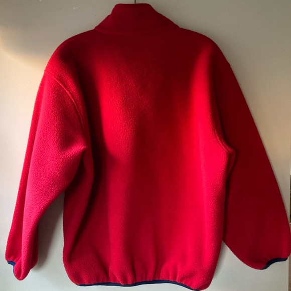 Vintage 90s L.L. Bean Red Quarter Zip Fleece, medium - Picture 3 of 4